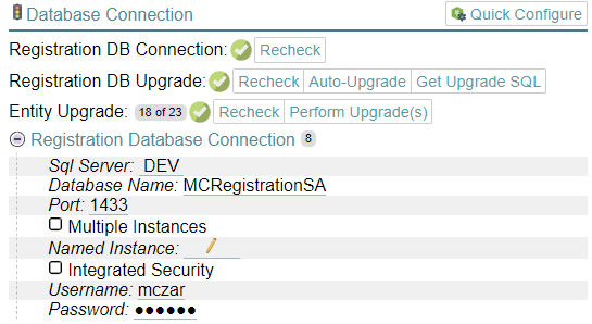Database Connection Information